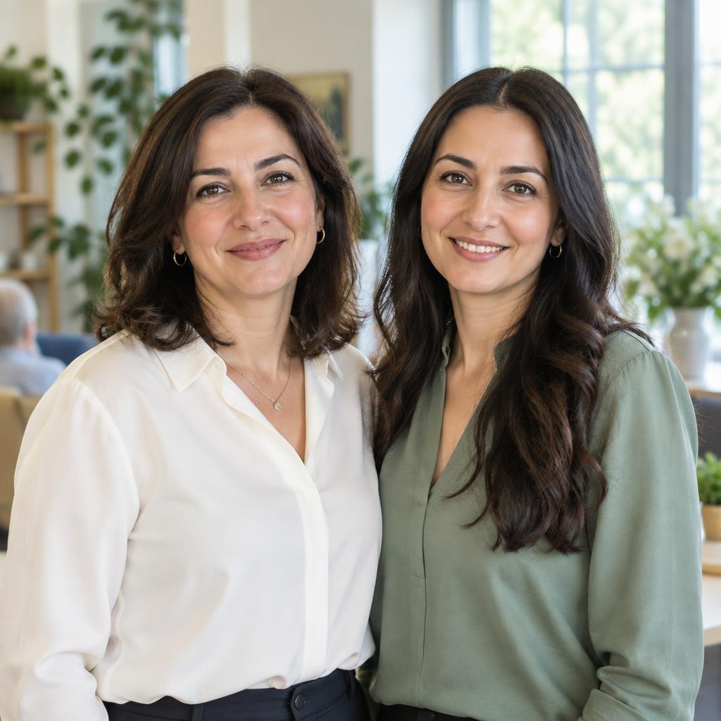 Illustratieve foto van twee vrouwelijke oprichters; geen echte foto van Aysun en Arzu